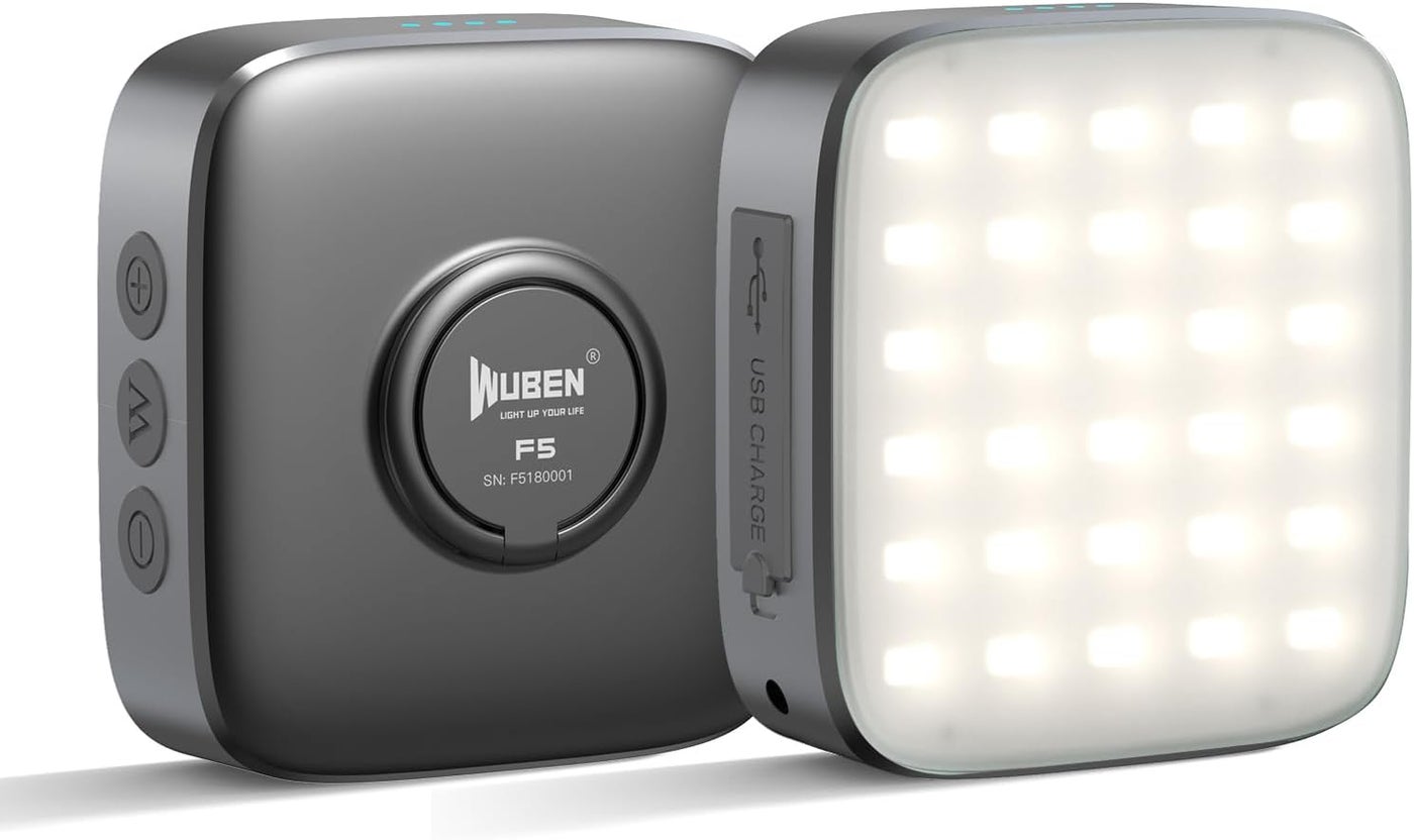 WUBEN F5 Rechargeable LED Camping Lantern – 500 Lumens, 5200mAh Battery, 3 Color Temperatures, Magnetic & Hook Light, IP64 Waterproof for Camping, Emergency, Home & Car (Grey)